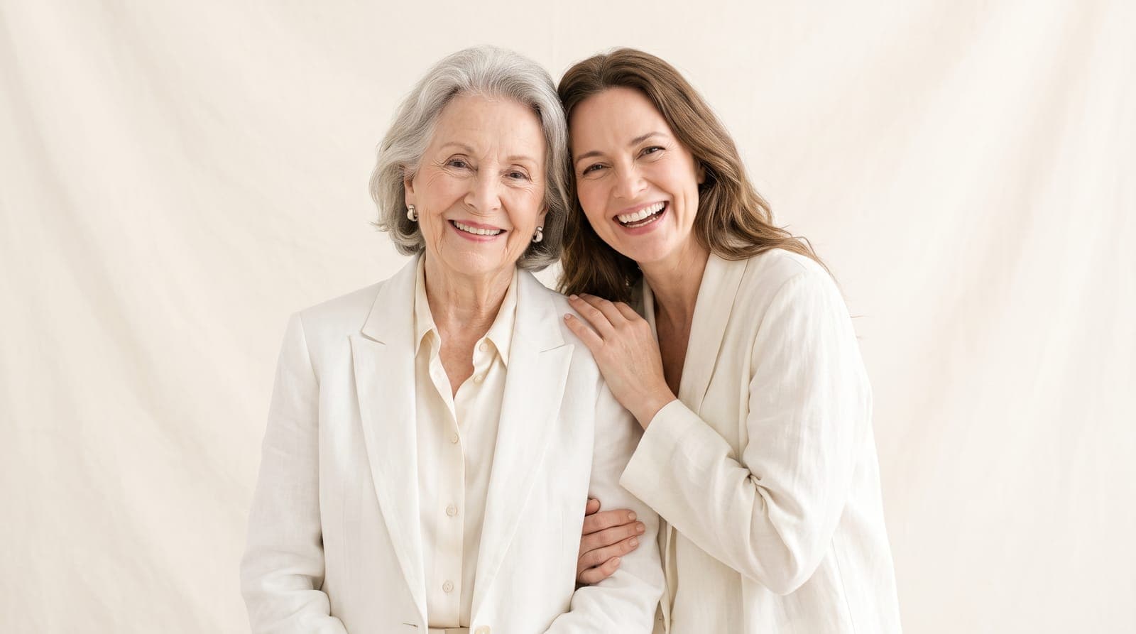 Retrato de las dos mujeres juntas, generado por la IA